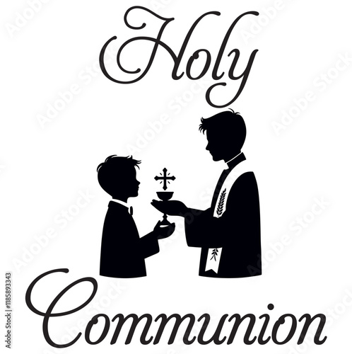 First holy confirmation boy silhouette