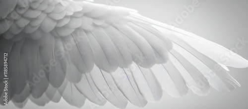Serene White Wings: A Close-Up of Angelic Feathers