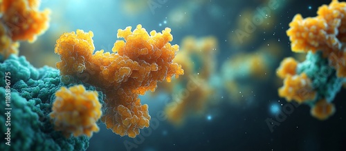 Microscopic View of Antibody Binding to an Antigen