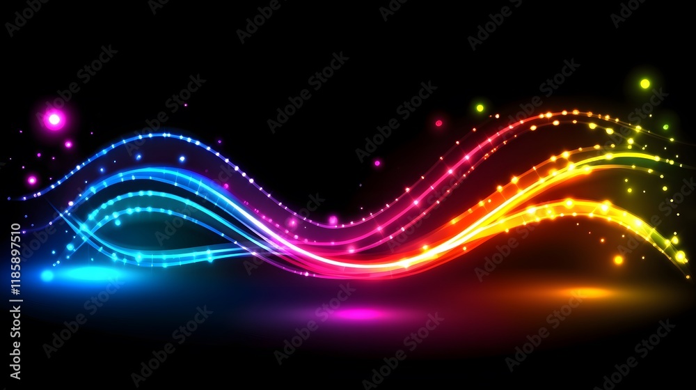 Obraz premium Vibrant Neon Wave Abstract Background