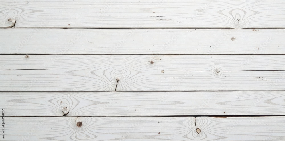 Naklejka premium Textured whitewashed wood planks, rustic background, paneling, wood panel, weathered