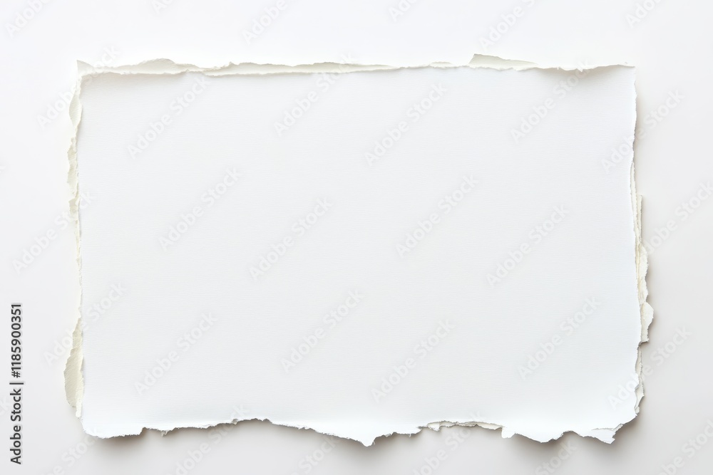 Torn paper frame, white background, blank space, message, design Torn paper frame, white background, blank space, message, design