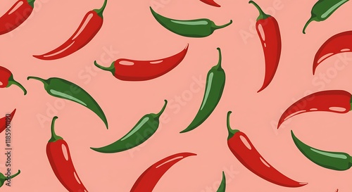 Cute spicy chili pattern background vector design
