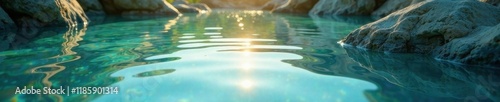 Serene glassy water, reflections mirrored perfectly , pond, river, lake