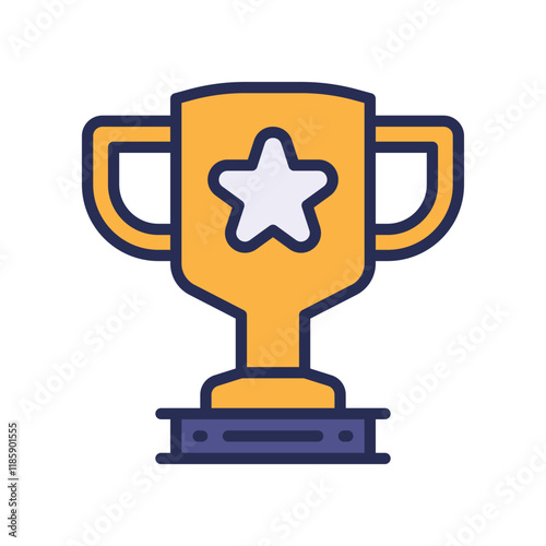 trophy icon. vector filled color icon for your website, mobile, presentation, and logo design.