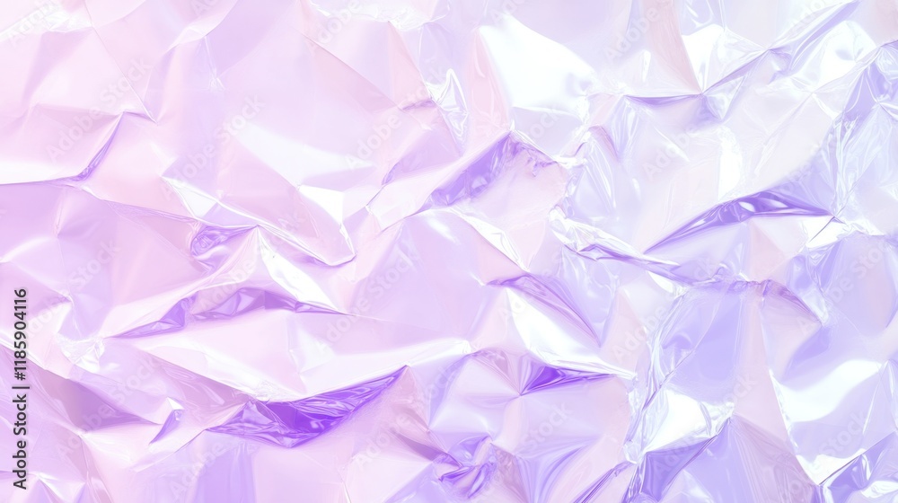 Naklejka premium Explore a holographic foil texture in pastel rainbow colors crafted with iridescent effects and crumpled plastic wrap material under bright light
