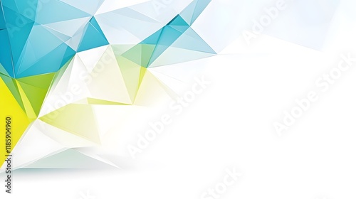 Abstract Geometric Background  Teal  Green  White Triangles