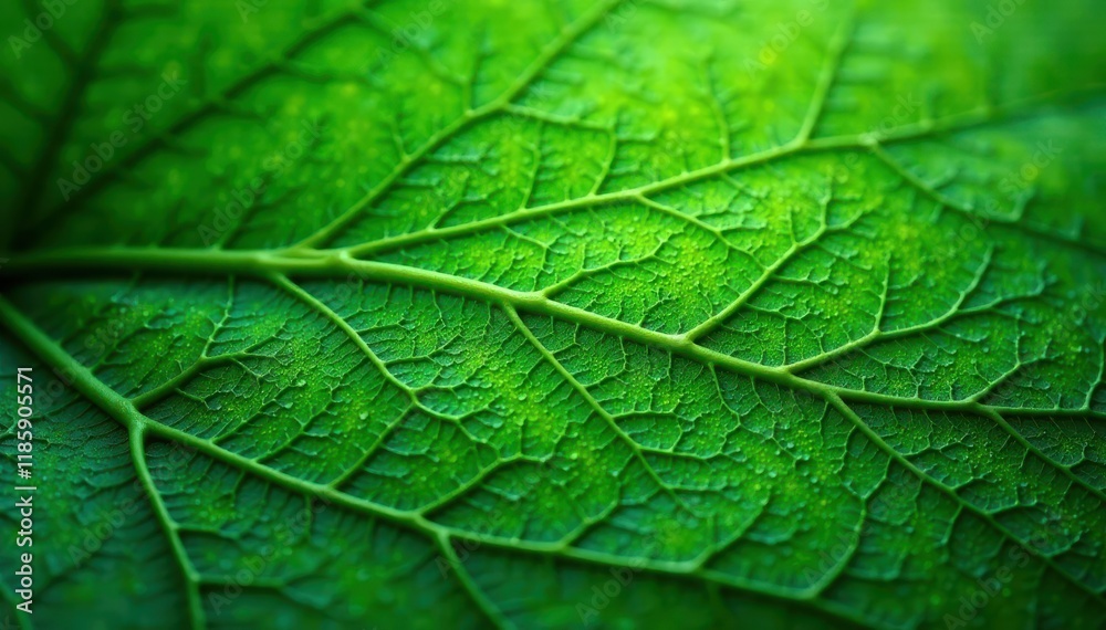 Fototapeta premium Intricate vein patterns, vibrant green hues, close-up detail , foliage, lush