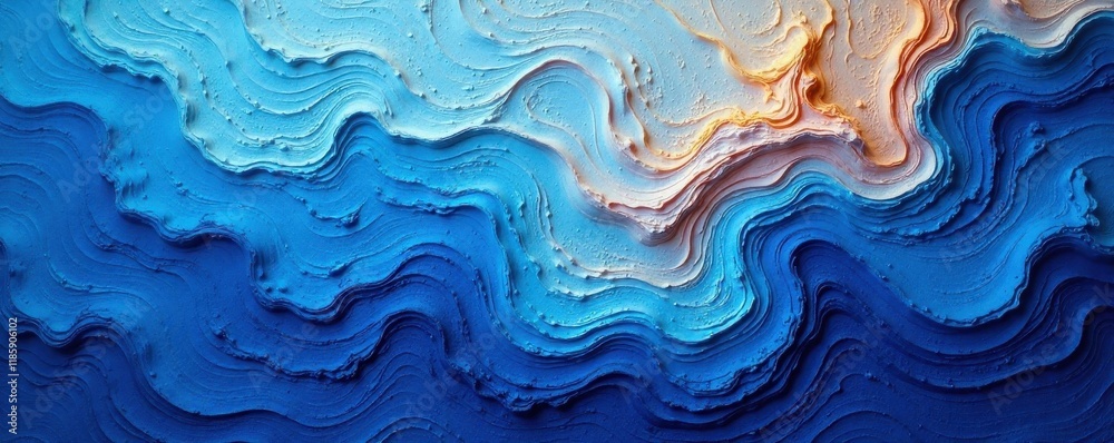 Fototapeta premium Swirling cobalt and azure hues, textured canvas , contemporary art, background, navy