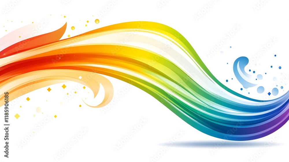 Fototapeta premium Rainbow Wave Abstract Background Design