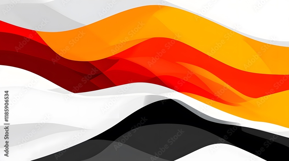 Naklejka premium Abstract Orange Red Black White Wave Background