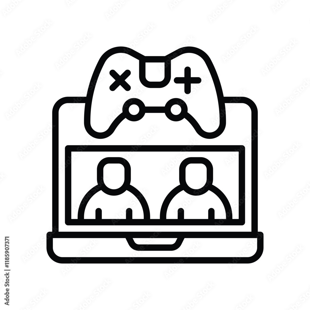 gaming laptop icon. vector line icon for your website, mobile, presentation, and logo design. gaming laptop icon. vector line icon for your website, mobile, presentation, and logo design.