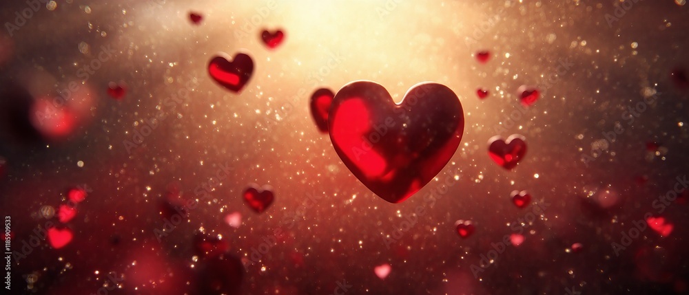 Red hearts falling from above, creating a magical atmosphere for a transparent Valentine’s Day visual. Generative AI Red hearts falling from above, creating a magical atmosphere for a transparent Valentine’s Day visual. Generative AI