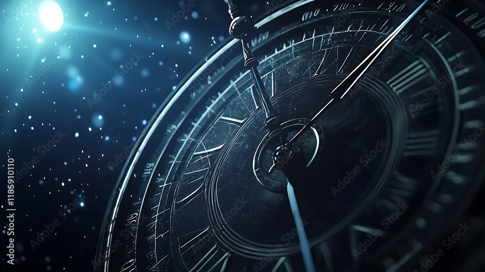 Naklejka premium A clock with roman numerals showing the time as 10:30