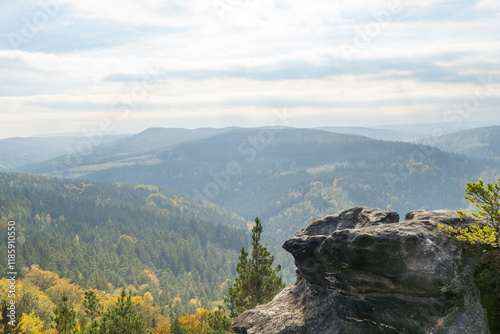 Herbst in der Sächsischen Schweiz,Blick vom Quirl auf das Gebirge 3 photo