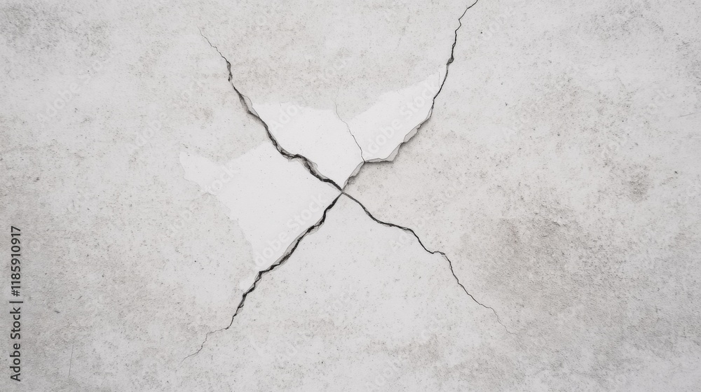 Close-up of cracked, weathered concrete wall.