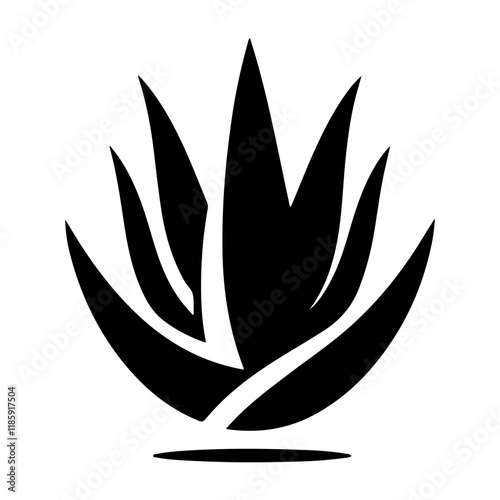 Minimalist Aloe Vera Vector Icon Featuring A Clean And Bold Glyph Design.