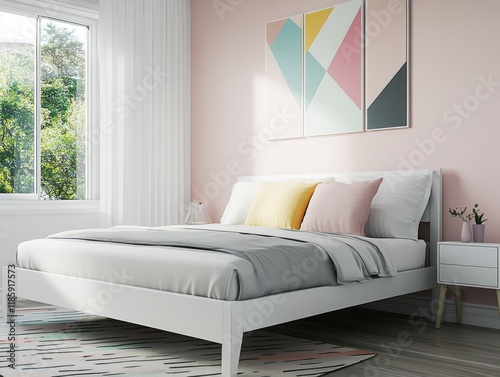 Modern Bedroom with White B...