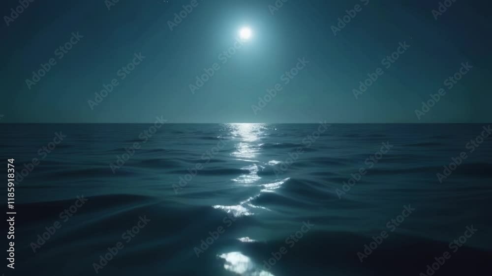 A serene moonlit ocean A serene moonlit ocean