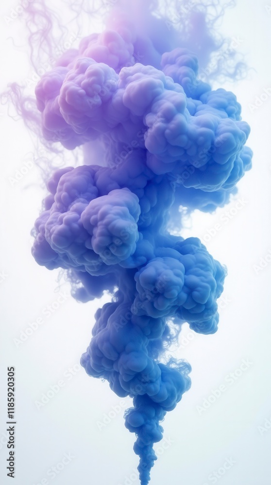 Blue And Purple Smoke Merging Isolated On White Background Blue And Purple Smoke Merging Isolated On White Background