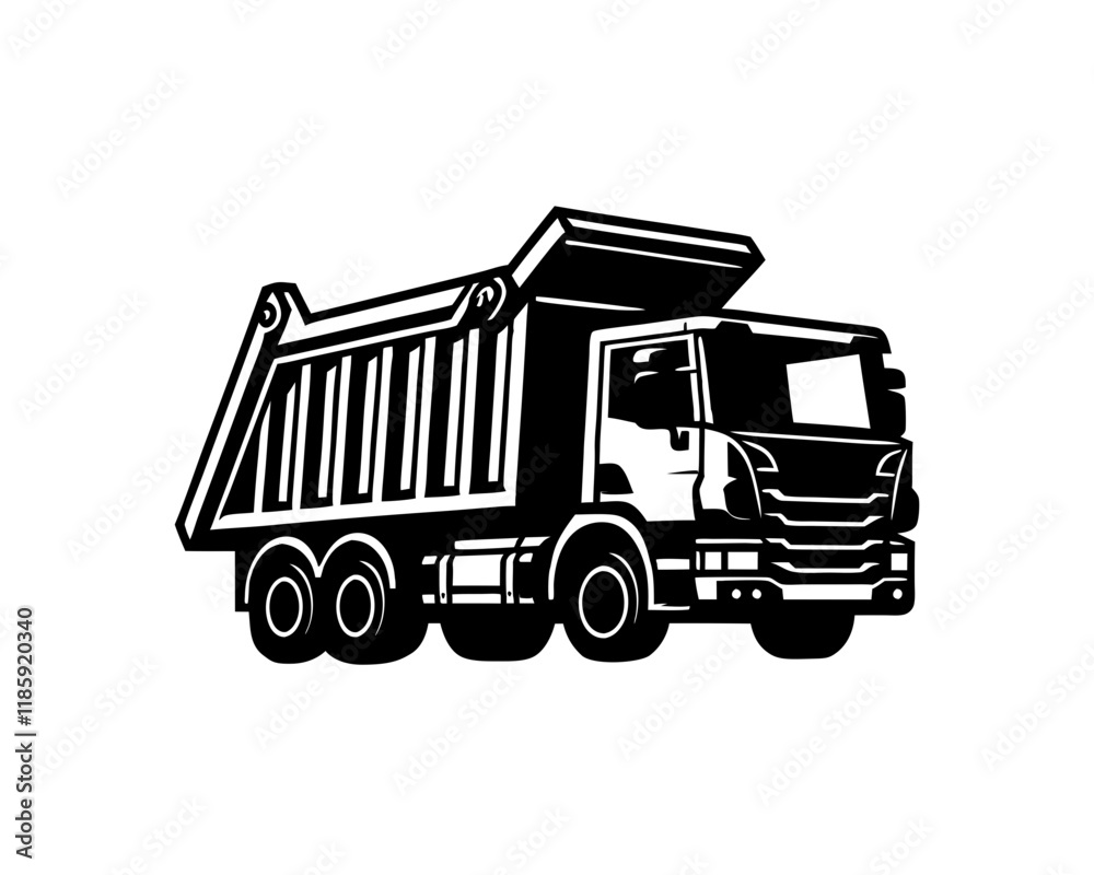 Modern skip bin truck vector icon. Clipart image isolated on background. Modern skip bin truck vector icon. Clipart image isolated on background.