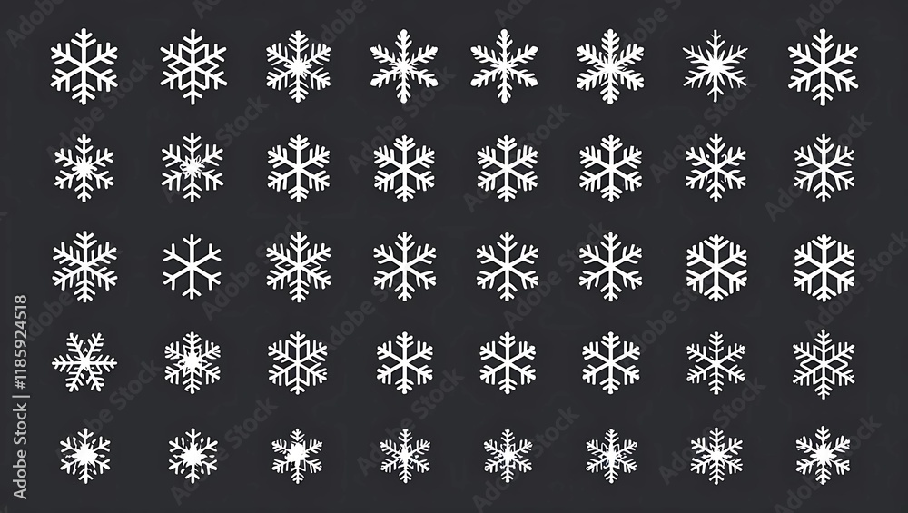 Isolated Set Snowflake Collection Isolated Set Snowflake Collection