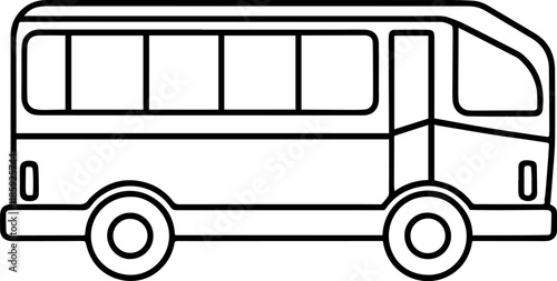 bus line art vector illustration