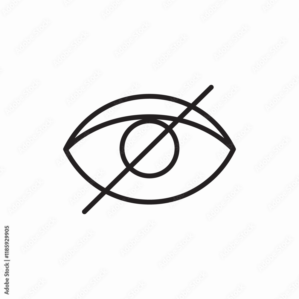 hidden visibility eye icon vector sign
hidden visibility eye icon vector sign