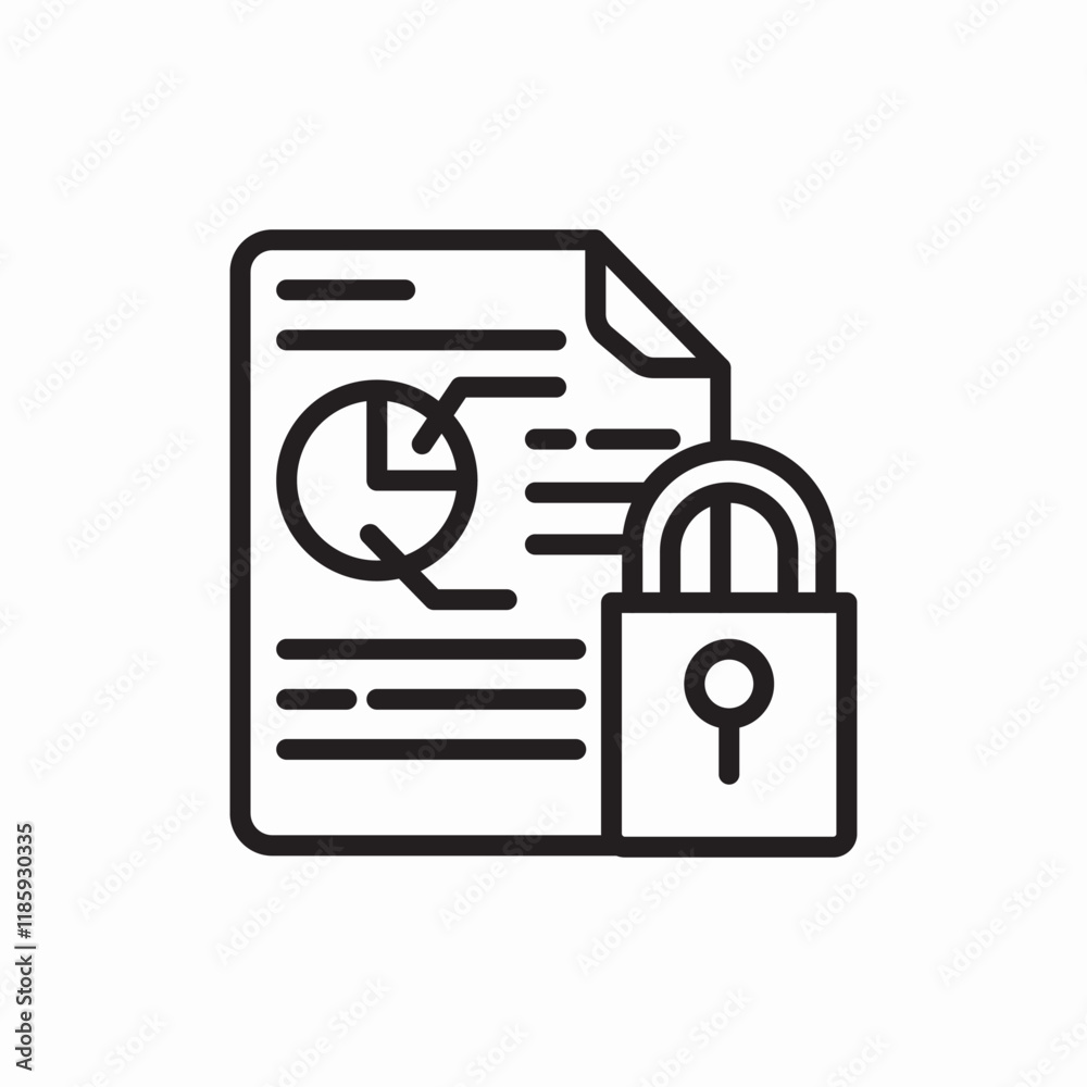 secure document lock icon vector sign
secure document lock icon vector sign