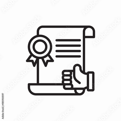 achievement certificate medal icon vector sign