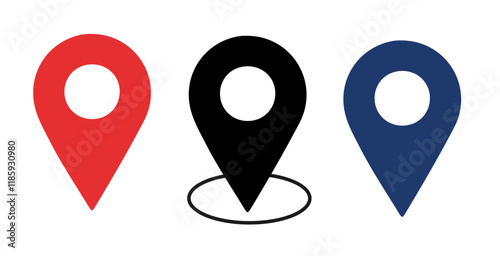   Vector Location map pin icon flat illustration design