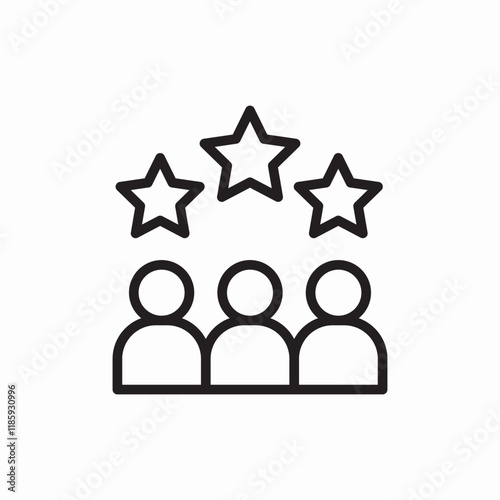 team rating stars icon vector sign