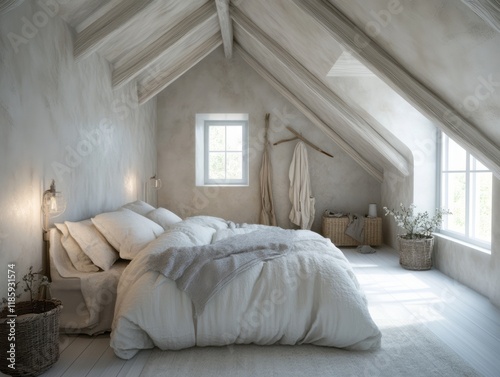 Serene Attic Bedroom with W...
