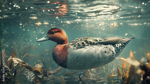 Eurasian Teal (Anas crecca). photo