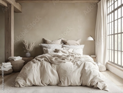 Serene Beige Bedroom With N...