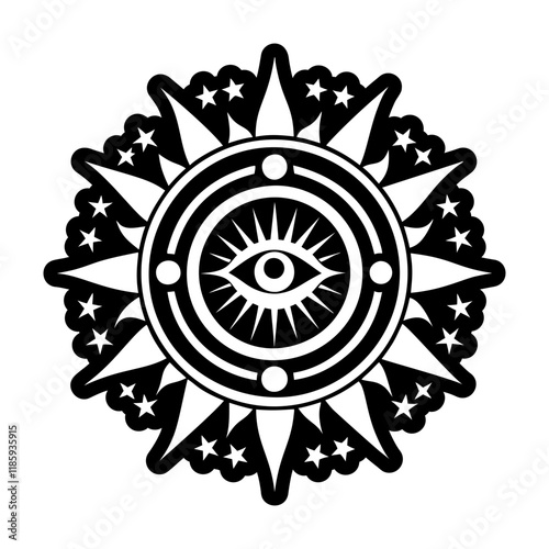 A glyph style icon of celestial aura