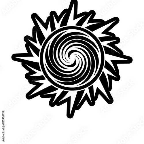 Mystic spiral icon designed in solid style