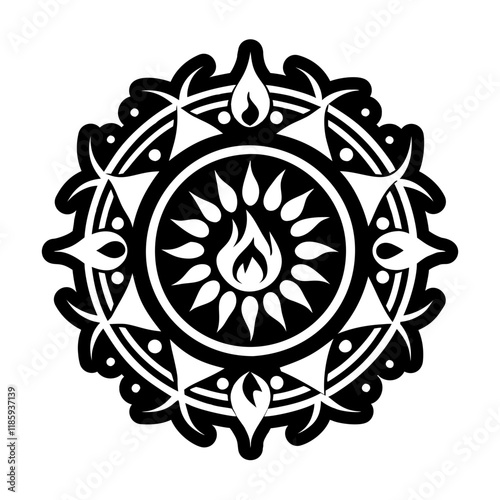 An icon of mystical glow symbol in solid style