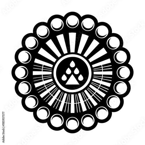 A solid icon of sacred circle