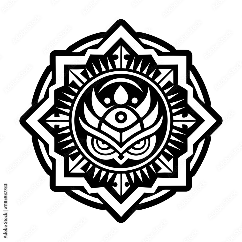 A solid icon of sacred tattoo A solid icon of sacred tattoo
