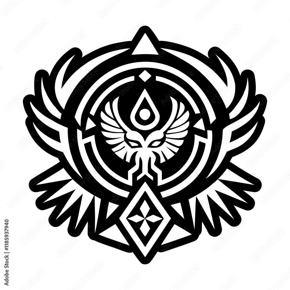 Obraz premium Spirit emblem icon in solid style