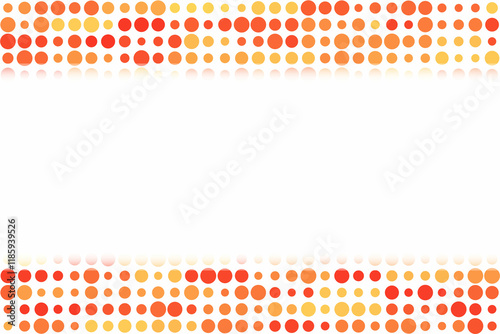 Gradient Dotted Border Design with Red and Yellow Circles on White photo