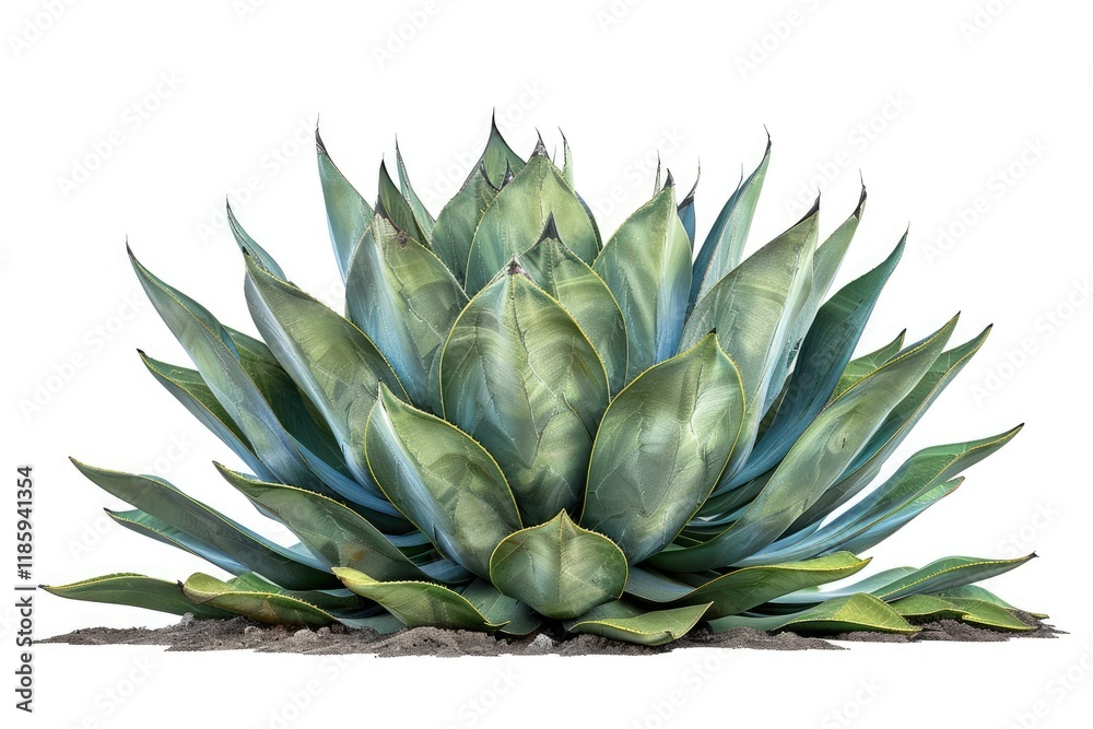 High Quality Image of Isolated Agave Bush on White Background High Quality Image of Isolated Agave Bush on White Background