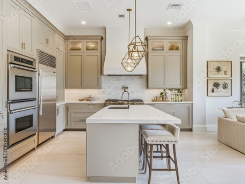 Modern Beige Kitchen Island...