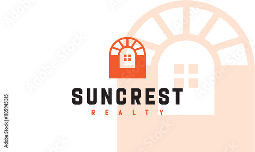 suncrest realty logo, home logo, real estate logo, minimalist logo for real estate, house construction logo, home selling logo, sunroof  logo, building construction logo, house construction logo 