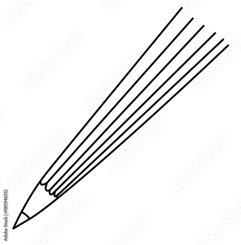 Cute cartoon hand drawn pencil nib coloring page.