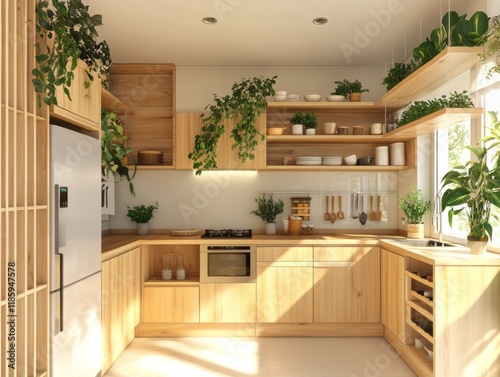 Modern Wooden Kitchen Abund...
