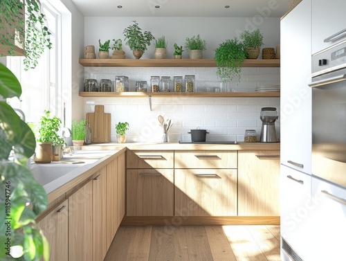 Sunlit Modern Kitchen With ...
