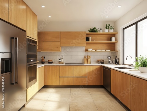 Modern Light Wood Kitchen D...