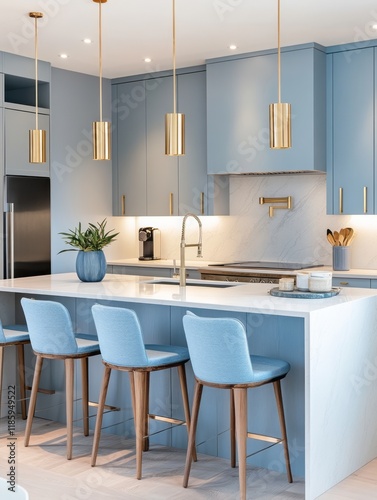 Modern Blue Kitchen Island ...